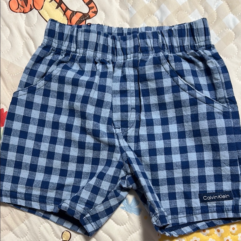 Calvin Klein Kids Blue Checkered Shorts